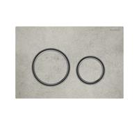 Placa Geberit Sigma50 RouEfecto Cemento / Negro Cromado Doble Botón | 115.6