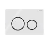 Placa Geberit Sigma50 RouVetro Blanco / Negro Cromado Doble Botón | 115.651.