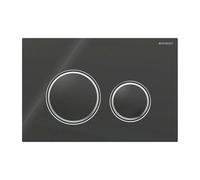 Placa Geberit Sigma50 RouVetro Negro / Cromo Doble Botón | 115.884.SJ.1 Vetr