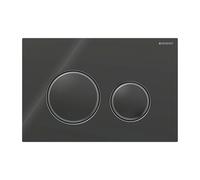 Placa Geberit Sigma50 RouVetro Negro / Negro Cromo Doble Botón | 115.651.SJ.1