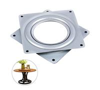 Placa Giratoria Cuadrada 4 Pulgadas, Rodamiento de Acero Galvanizado 360° para TV, Monitor, Estante Giratorio, Soporte Expositivo, Base para Pasteles y Muebles