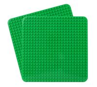 Placa grande compatible con Lego Duplo, placa base de 38 x 38 cm, juguete de construcción para niñas y niños (2 unidades, verde, verde)