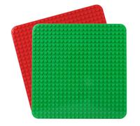 Placa grande compatible con Lego Duplo, placa base de 38 x 38 cm, juguete de construcción para niñas y niños (2 unidades, rojo, verde)