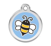Placa identificativa Acero Inoxidable Esmalte Abeja Azul Claro para perros