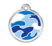 Placa identificativa Acero Inoxidable Esmalte Camuflaje Azul para perros