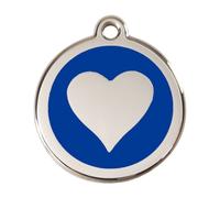 Placa identificativa Acero Inoxidable Esmalte Corazón Azul para perros