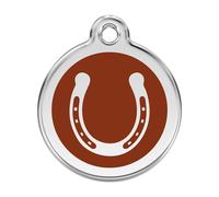 Placa identificativa Acero Inoxidable Esmalte Herradura Marron para perros