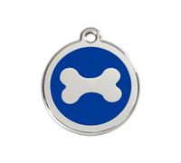 Placa identificativa Acero Inoxidable Esmalte Hueso Azul para perros
