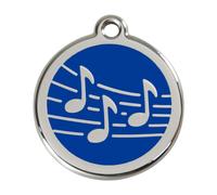 Placa identificativa Acero Inoxidable Esmalte Música Azul para perros