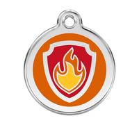 Placa identificativa Acero Inoxidable Esmalte Nickelodeon Paw Patrol Marshall Naranja para perros