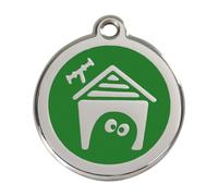 Placa identificativa Acero Inoxidable Esmalte Perro Casa Verde para perros