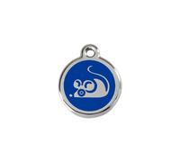Placa identificativa Acero Inoxidable Esmalte Ratón Azul para gatos