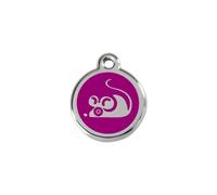 Placa identificativa Acero Inoxidable Esmalte Ratón Morado para gatos