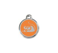 Placa identificativa Acero Inoxidable Esmalte Ratón Naranja para gatos