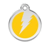 Placa identificativa Acero Inoxidable Esmalte Rayo Amarillo para perros