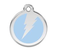 Placa identificativa Acero Inoxidable Esmalte Rayo Azul Claro para perros