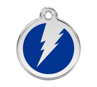 Placa identificativa Acero Inoxidable Esmalte Rayo Azul para perros