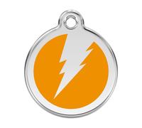 Placa identificativa Acero Inoxidable Esmalte Rayo Naranja para perros