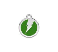 Placa identificativa Acero Inoxidable Esmalte Rayo Verde para perros