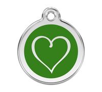 Placa identificativa Acero Inoxidable Esmalte Tribal Corazón Verde para perros