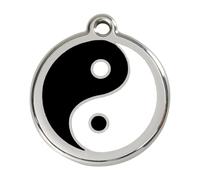 Placa identificativa Acero Inoxidable Esmalte Ying Yang Negro para perros