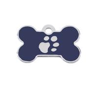 Placa identificativa para collar Imarc Bone Azul Plata