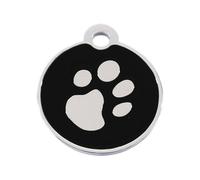 Placa identificativa para collar Imarc Circle Negro Plateado