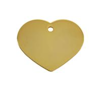 Placa identificativa para collar Imarc Heart Amarillo Dorado