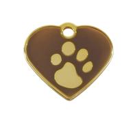 Placa identificativa para collar Imarc Heart Marrón Dorado