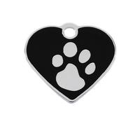 Placa identificativa para collar Imarc Heart Negro Plateado