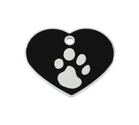 Placa identificativa para collar Imarc Heart Negro Plateado