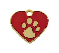 Placa identificativa para collar Imarc Heart Rojo Dorado