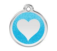 Placa identificativa Purpurina Corazón Aqua para perros