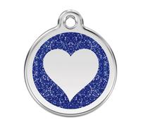 Placa identificativa Purpurina Corazón Azul para perros