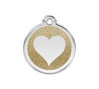Placa identificativa Purpurina Corazón Dorado para perros