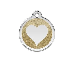 Placa identificativa Purpurina Corazón Dorado para perros