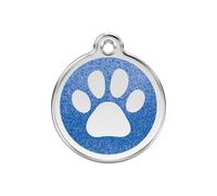 Placa identificativa Purpurina Huella perro Azul para perros