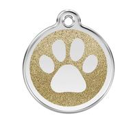Placa identificativa Purpurina Huella perro Dorado para perros