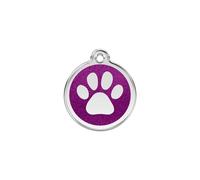Placa identificativa Purpurina Huella perro Morado para perros