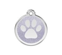 Placa identificativa Purpurina Huella perro Plateado para perros