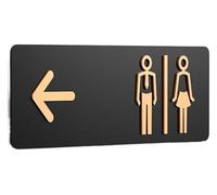 Placa indicadora para baño, Letreros de baño for hombres y mujeres, for centros comerciales, oficinas, edificios, varios tamaños(Type 6,30x10cm)