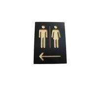 Placa indicadora para baño, Placa de metal aleación aluminio for inodoro, for puerta, pared, multicolor, varios tamaños(Black,28X18CM)