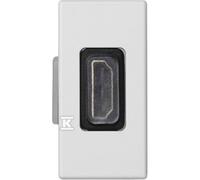 Placa K45/2 adaptador HDMI-HDMI 22,5x45mm + inserto blanco K129B/9