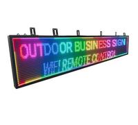 Placa LED grande P10 de 288 x 32 cm, 4000 cd/m² + IP65 para todo tipo de clima, señal luminosa programable con tecnología SMD, para Foodtrucks, publicidad exterior y eventos, control WIFI/U-DISK