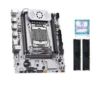 Placa Madre Conjunto de Placa Base Fit For QIYIDA X99 LGA 2011-3, Kit Combinado Xeon E5 2640 V4 CPU DDR4 8 GB x 2 Piezas = 16 NVME NGFF M. SATA3.0 USB3. C612chip(Motherboard+CPU)