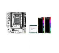 Placa Madre Fit For JGINYUE X79M-G Placa Base M-ATX Combo E5 2667V2 8GB * 2 1600MHz DDR3 ECC RGB RAM Kit Paquete for Oficina Tienda en casa