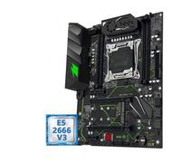 Placa Madre Fit For Machinist X99 TPM2.0 Placa Base Opcional Xeon E5 2666 V3 CPU y DDR4 16GB RAM Kit de Cuatro Canales ATX MR9A Pro USB3.0(Motherboard+CPU)