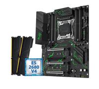 Placa Madre Kit de Placa Base Fit For Machinist X99 MR9S CPU LGA2011-3 Xeon E5 2680 V4 32 GB DDR4 Interfaz TPM 2.0 Cuatro Canales NVME M. USB3(Motherboard+CPU+RAM)