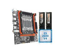 Placa Madre Kit de Tarjeta Madre de Juego Fit For MOUGOLX99 con Intel Xeon E5 2680 V4 y DDR4 8Gx2 2133MHz de Doble Canal ECC RAM M.2 NVME for Ordenador