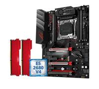 Placa Madre Placa Base Fit For Machinist X99 TPM2.0 Combo CPU Xeon E5 2680 V4 LGA 2011-3 y Kit de RAM DDR4 de 16 GB ATX MR9A Pro MAX USB3.0
